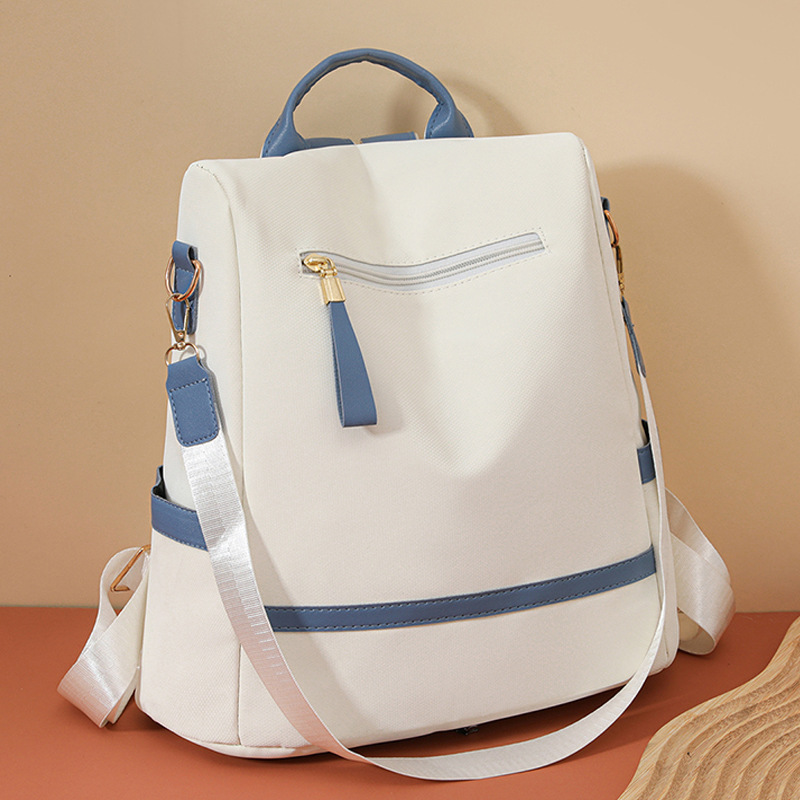 Mochila antirrobo para mujer 2024 nueva moda color de contraste mochila de gran capacidad ocio todo fósforo moda para mujer bolso al por mayor