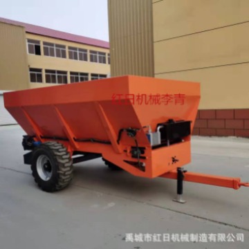 红日供应拖拉机牵引撒粪车 绞龙抛洒 双圆盘后抛洒有机肥