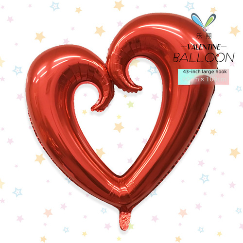 Valentine's Day Large Heart-shaped 43-inch Aluminum Film Balloon Wedding Scene Birthday Party XO Heart Shape Confession Decoration