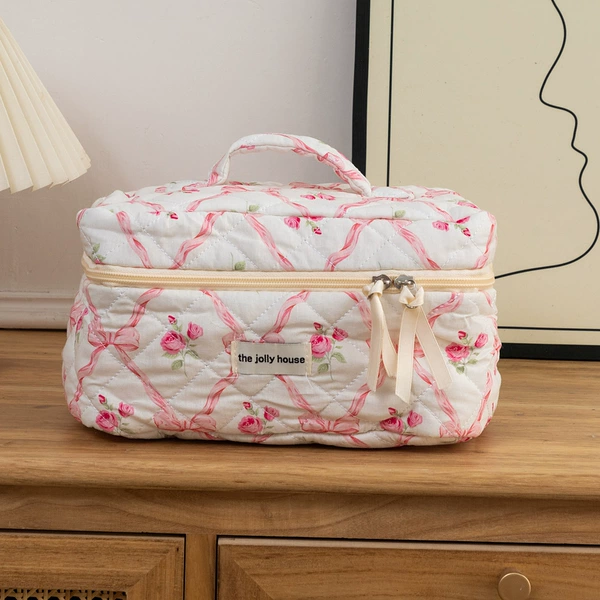 Fuchsia big cosmetic bag