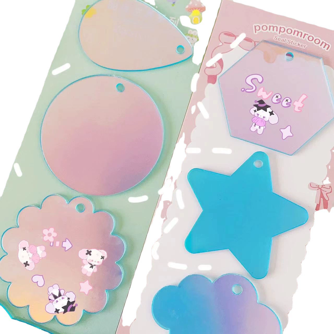 Лазерный патрон Coo высокое значение цвета милый градиент DIY периферийные звезды ручной работы креативная Наклейка декоративная подвеска пластина Coo