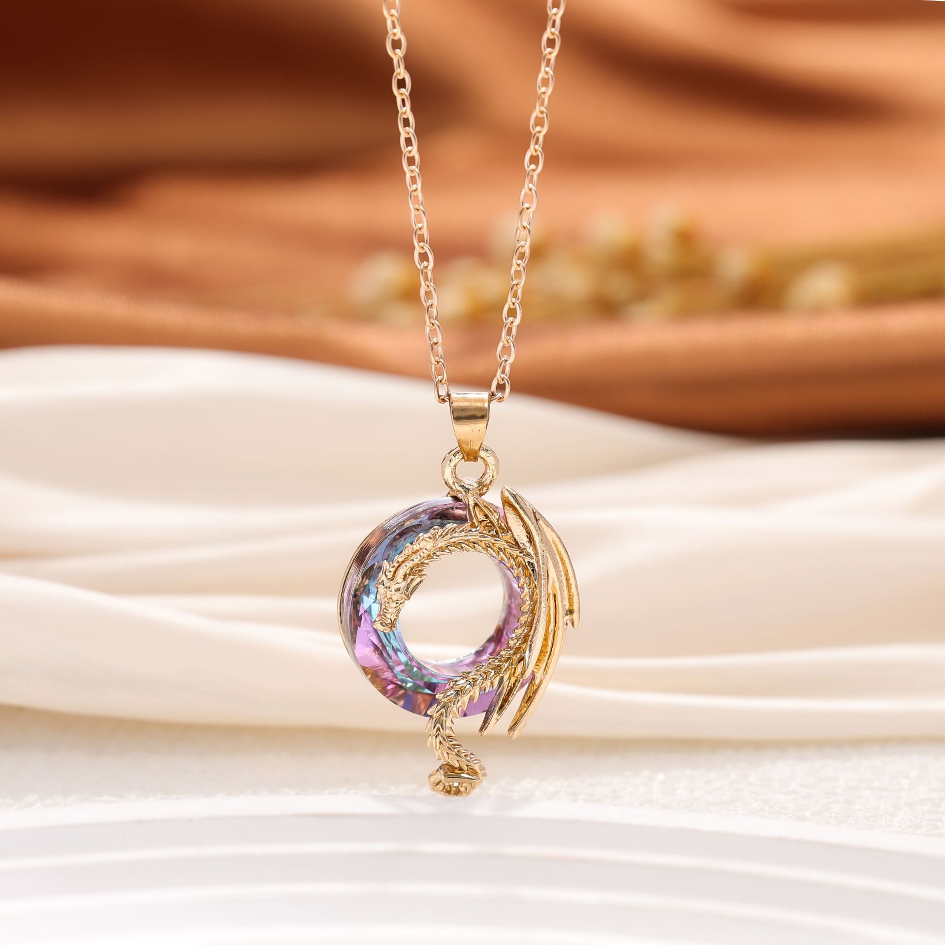 Nicho de diseño de colorido pájaro de fuego Phoenix personalidad colgante exagerado multicolor cadena cruzada universal artículos de mujer