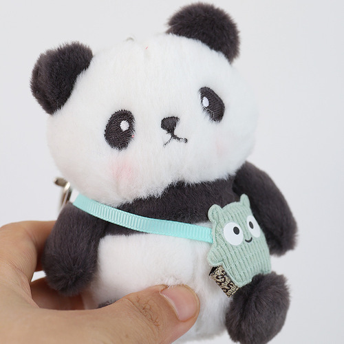 Crossbody bag, red panda, play doll, school bag pendant, internet celebrity toy doll, cute scratching machine rag doll