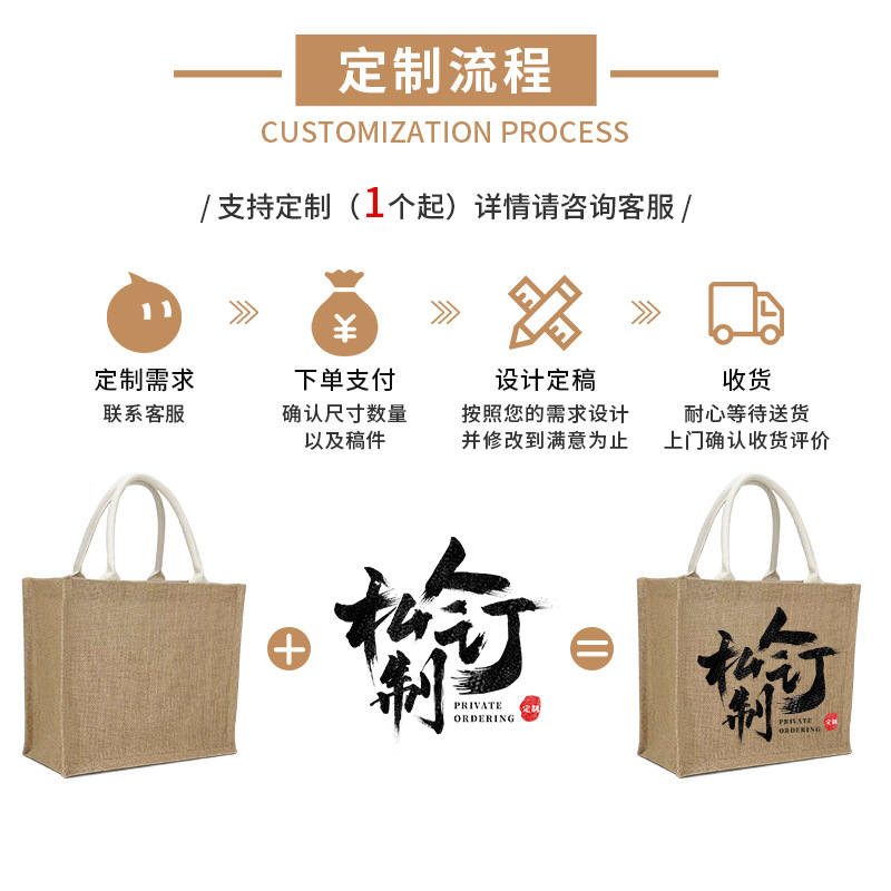 En stock yute bolso empresa regalo publicidad bolsa de lino en blanco DIY algodón y lino bolsa de compras de impresión al por mayor