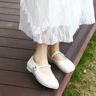 春季韩版新款软底豆豆鞋小皮鞋女单鞋女复古圆头浅口单鞋女批发鞋