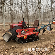 多功能履带式旋耕机小型柴油农用拖拉机水旱两用犁地乘坐微耕机