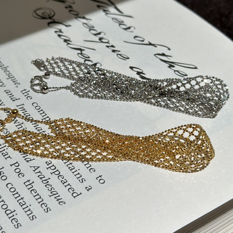 S925 Sterling Silver Italian Craft Lace Bracelet Medieval Vintage Niche Design Simple and Elegant Zipper