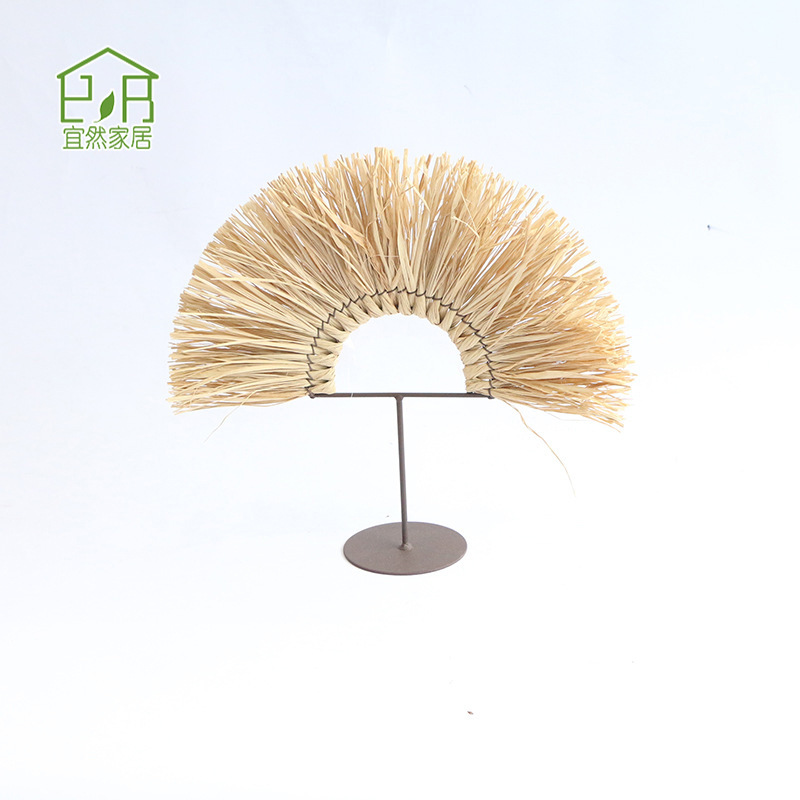 Customizado transfronterizo ins ventilador decoración hecha a mano escritorio de sala de estar Laffei tela de paja decoración artesanía ornamentos