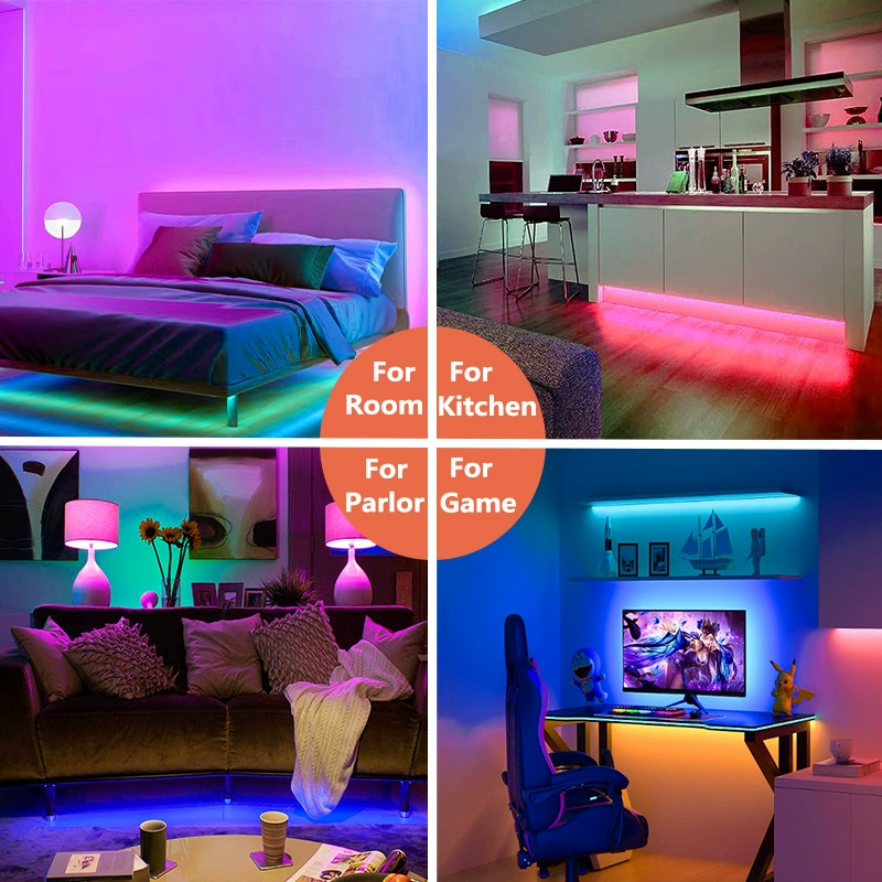 Светодиодная световая лента 24V 3535RGB, ультратонкий RGB-набор — длины 10–40 м, управление по Bluetooth/Wi‑Fi