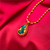 Fashionable copper pendant jade, golden nail decoration, 24 carat, with gem