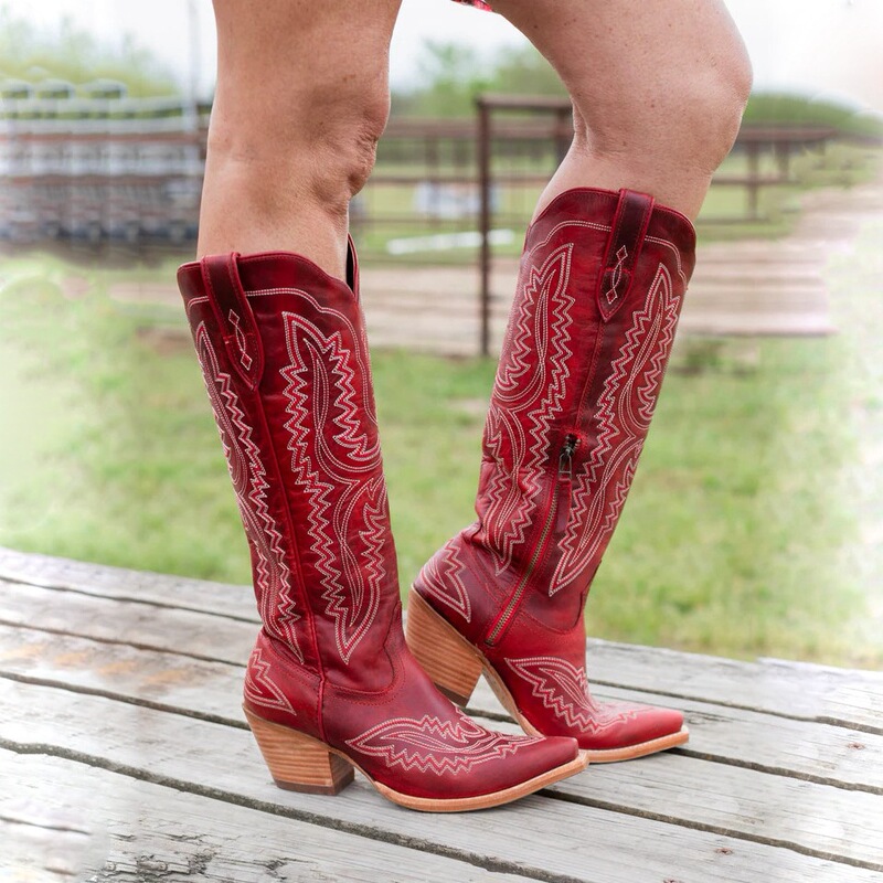 2024 Amazon Independent Station Cross-border Foreign Trade New European and American Pointed Thick Heel High plus size Western Cowboy Boots