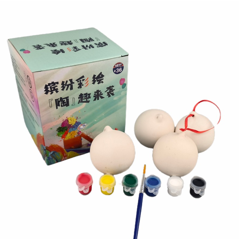 Bear DIY acrílico graffiti padre-hijo dibujo juguete pintado cerámica de fuego blanco color relleno de interés no yeso