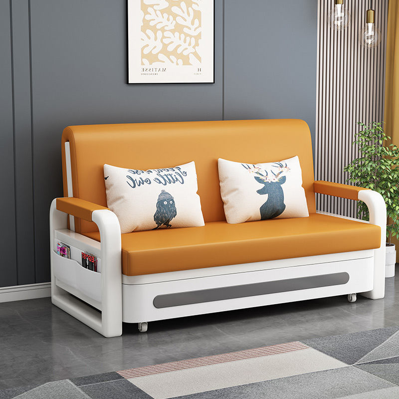 Cama retráctil plegable de doble propósito pequeña sala de estar sofá plegable multifuncional dormitorio sin lavar tecnología sofá cama de tela