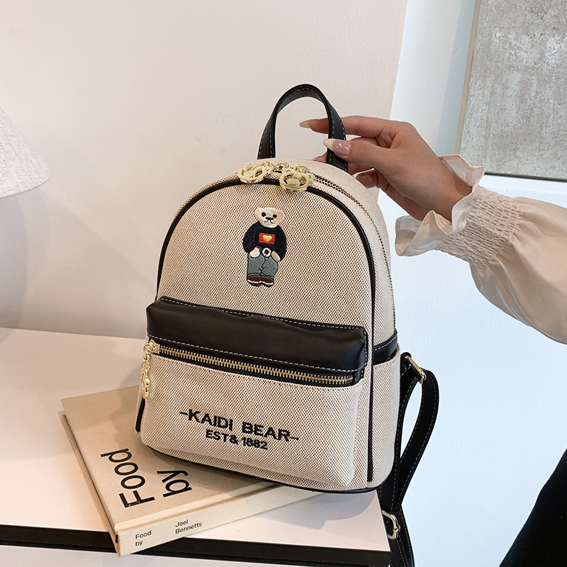 Kitty Bear Source Factory Women's Bag 2025 New Fashion Versatile Backpack Embroidered Bear Bag