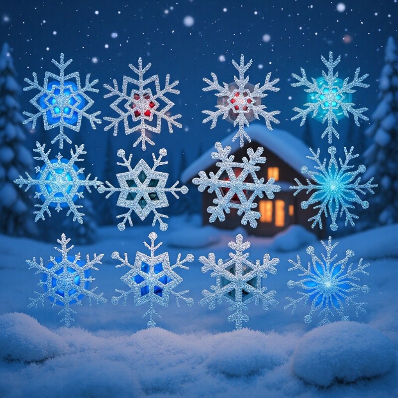 Cross-Border Gold Glitter Snowflake Night Light Hollow-Out Luminous Wall Stickers Wallpaper Room Decoration Winter Impression Waterproof Cross-Border Gold Glitter Snowflake Night Light Hollow-Out Luminous Wall Stickers Wallpaper Room Decoration Winter Impression Waterproof