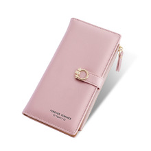 跨境现货女士钱包女生多卡位长款钱夹韩版大容量搭扣手拿包零钱包