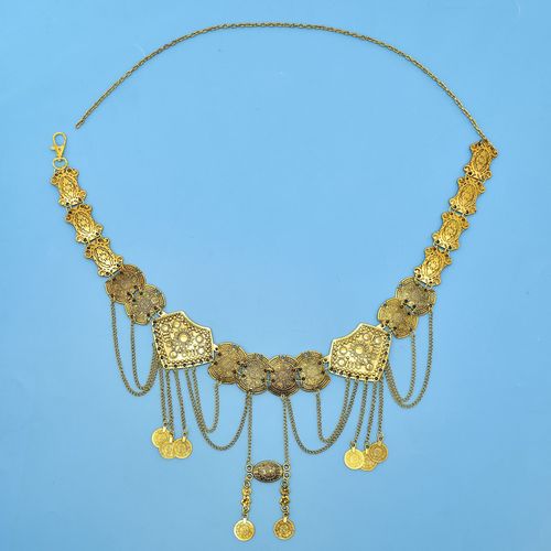 Cross-border European and American style belly dance waist chain alloy geometric multi-layer chain coin pendant waist ornament for women exaggerated decoration