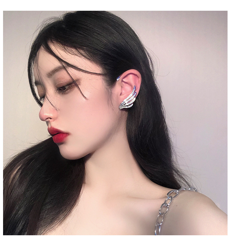 Elegant Fashion Wings Alloy Rhinestone Plating Metal Rhinestones Womenu0027S Ear clips