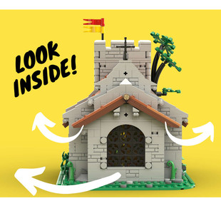 Moc-153931 Church Expansion Part Compatible with Lion Castle 10305 Kit 1449 Parts