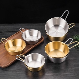 304 Stainless Steel Rice Wine Bowl, Golden Rice Wine Bowl, Barbecue Restaurant Seasoning Bowl, Cold Wine Bowl with Handle, Sierra Instant Noodle Bowl