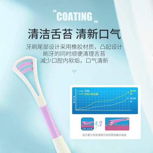Refine Adult Soft Brush Tongue Cleaner Brush Macaron Colored Store Supermarket Factory Wholesale