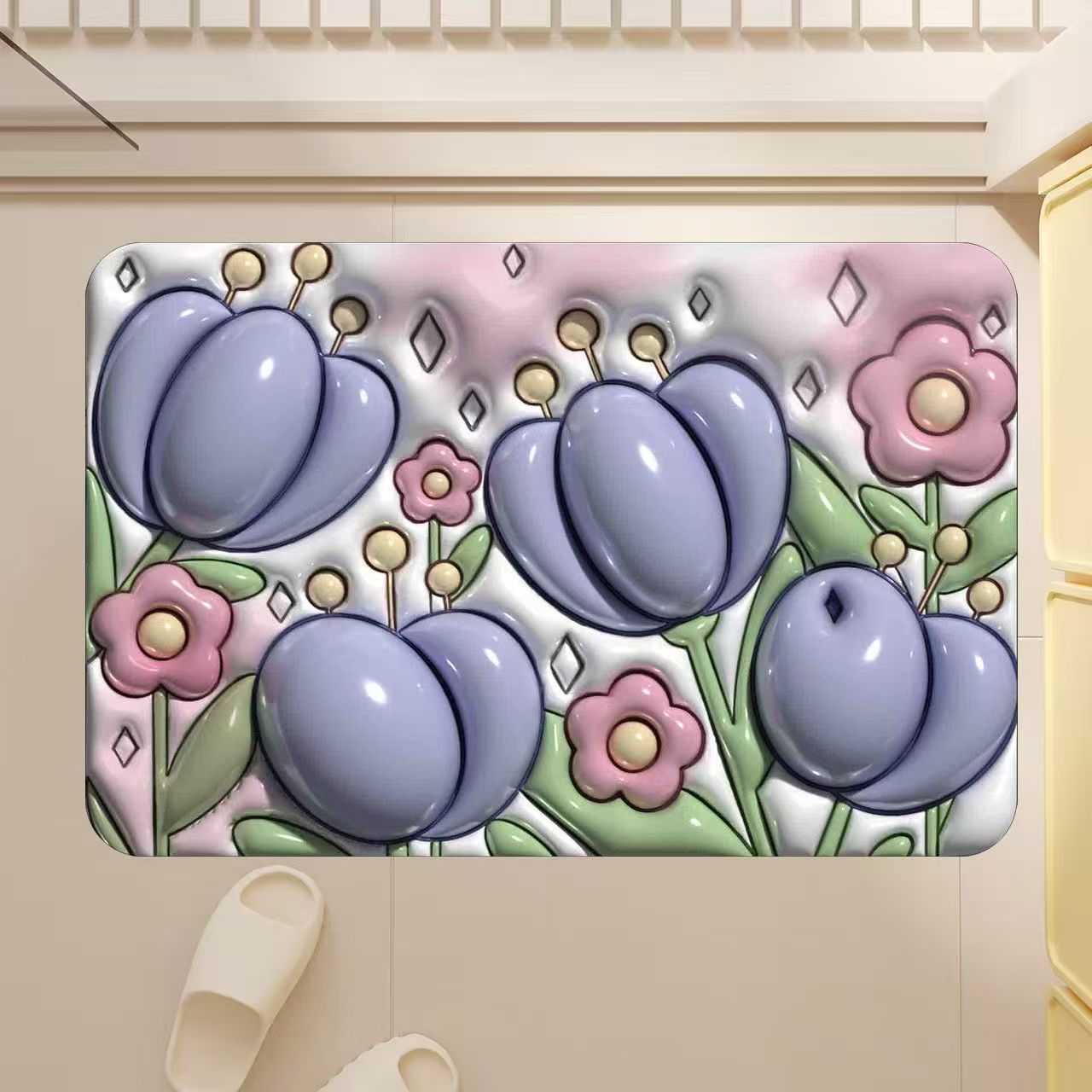 Tappeto bagno illusione 3d assorbente morbido antiscivolo nordic_voghion.com