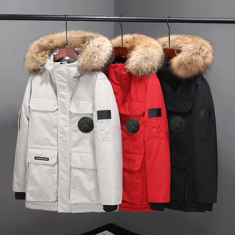 Hooded Thick Goose down Parka for Men, Plus-Size Clearance Off-Season down Jacket for Couples, Winter Mid-Length Style