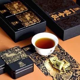 泾渭茯茶砖茶陕西特产黑茶金花泾阳一钱金茯礼盒120g泡泾阳茯茶