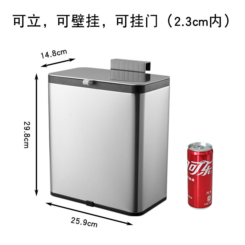 ステンレス鋼のキッチンゴミ箱蓋付き家庭用 2025 新しい壁掛け浴室トイレ生ごみ吊り下げ収納チューブ|undefined