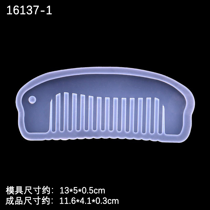 Espejo peine cristal epoxi resina hecha a mano molde de silicona lindo dibujos animados peine epoxi molde múltiple opcional