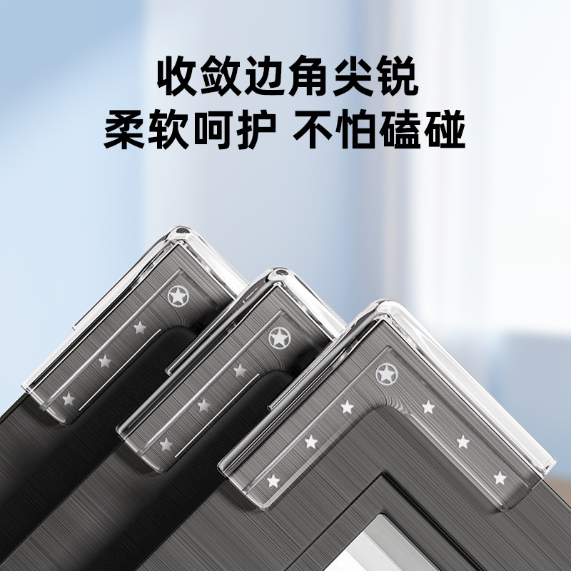 Impact-resistant corner protecter for aluminum alloy windows, transparent anti-collision silicone door and window corner protector, cuttable safety protective corner