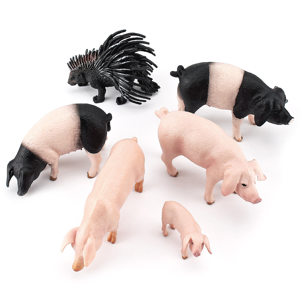 Modelo animal de aves de corral de simulación cognitiva transfronteriza Amazon para niños cerdo negro cerdo granja cerdo decoración juguete de escritorio