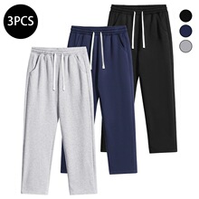 Y 54831 Grey Solid Color Straight Leg Pants ��ɫֱͲ���п�