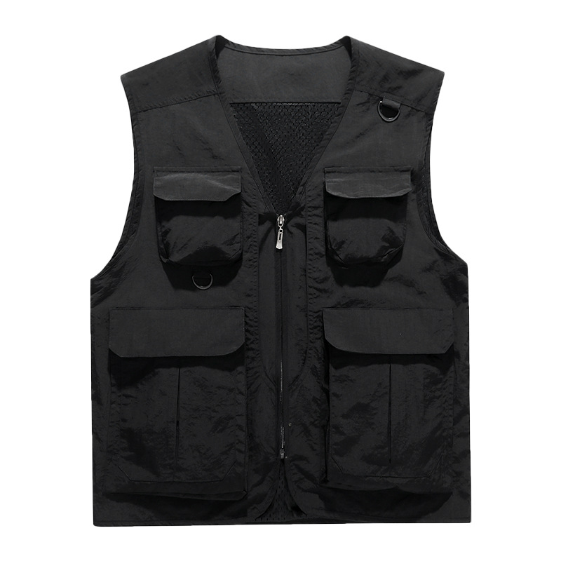 Muchos bolsillos al aire libre herramientas de fotografía de hombro abrazadera de caballo para hombres chaleco de pesca casual chaleco multifuncional personalizado