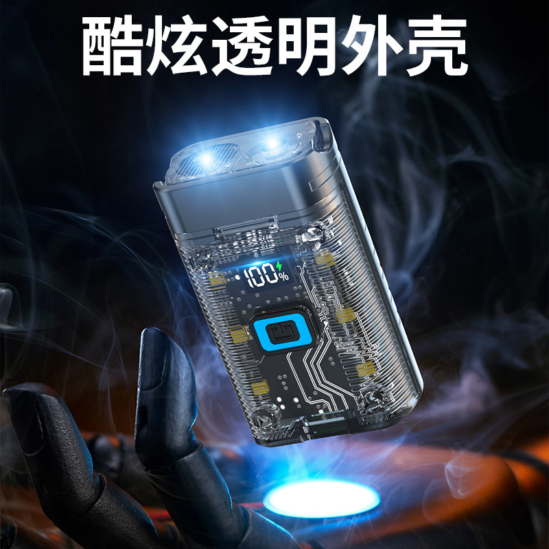 Nueva luz brillante doble cabeza de bicicleta luz de bicicleta de montaña al aire libre luz delantera USB carga equipo de viaje transparente luz de viaje nocturno