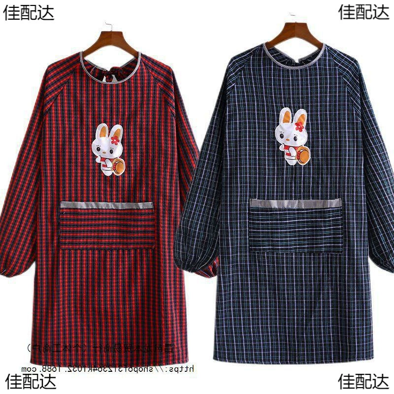 Хлопок с длинными рукавами старая грубая ткань фартук с рукавами на кухне дома