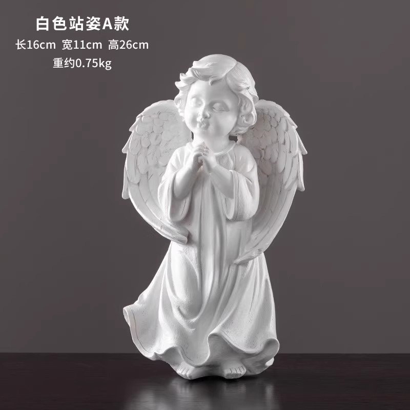 Europa retro niña ángel figura decoración artística artesanía escultura de yeso modelo decoración