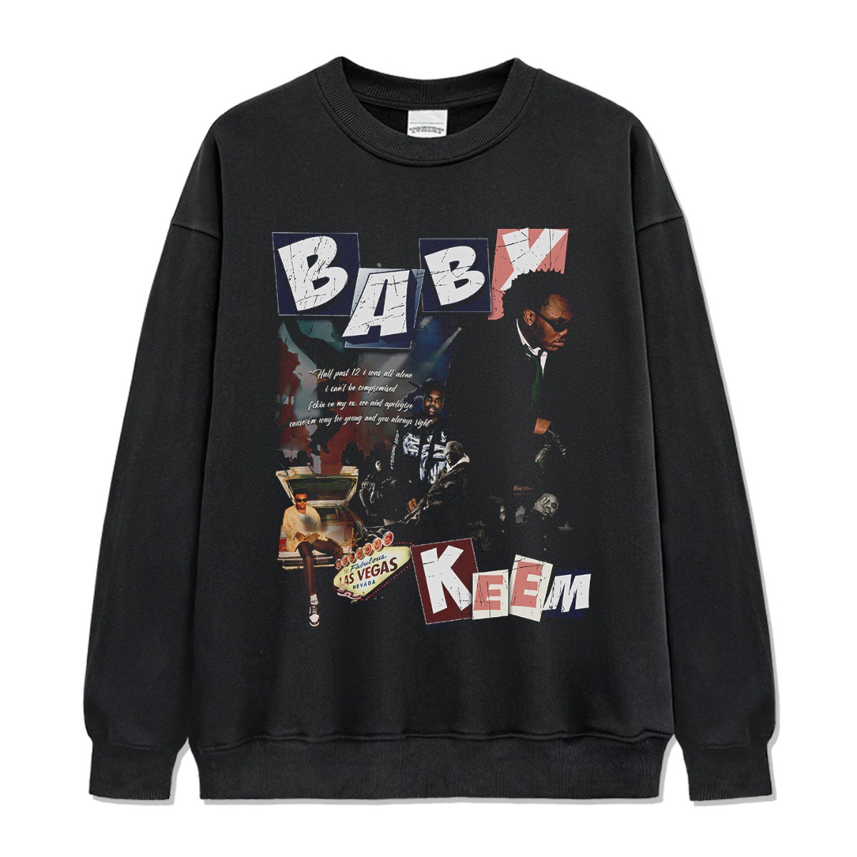 Baby Kim Hip Hop Rap Marca de moda callejera americana Impresión retro Lavado holgado Manga larga