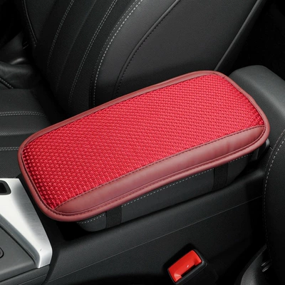 Car universal armrest box set Armrest box pad - red