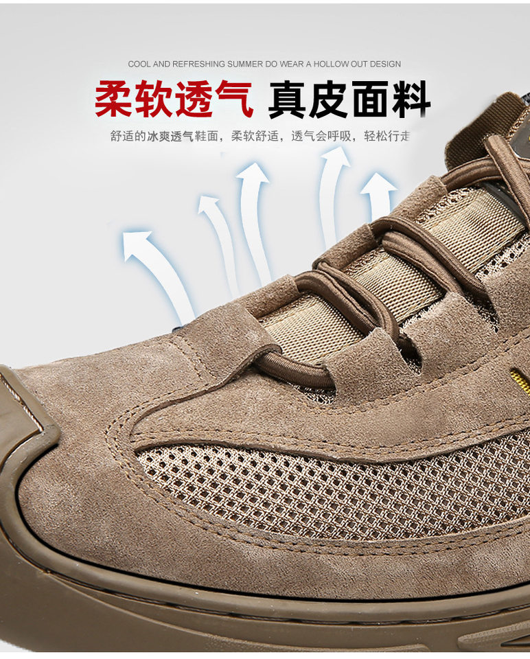 Dép sandal nam da bò lưới thoáng khí chống trơn, quai ngang co giãn, đế bằng êm chân — LQ3682 màu nâu, LQ3682 màu xám chi tiết 11