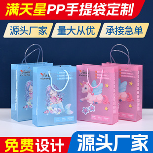 Pp Handbag Custom Plastic Pvc Packaging Flowers Clothing Gift Bag Printable Logo Advertising Handbag Customization