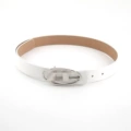 2.8cm Matte Silver Buckle + White Belt