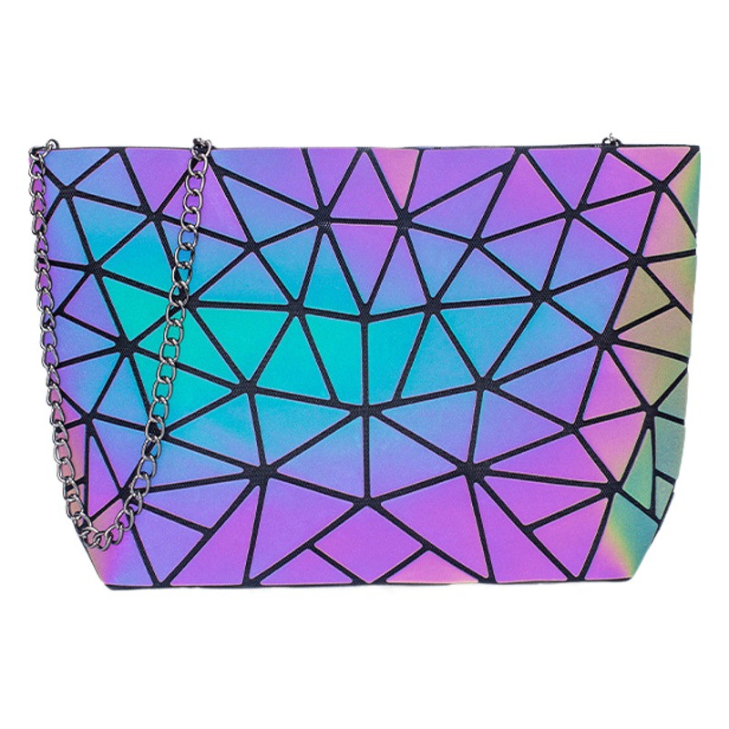 Bolso transfronterizo 2024 bolso de tres piezas de la moda del hombro del todo-fósforo bolsa de mensajero bolso de cubo luminoso geométrico