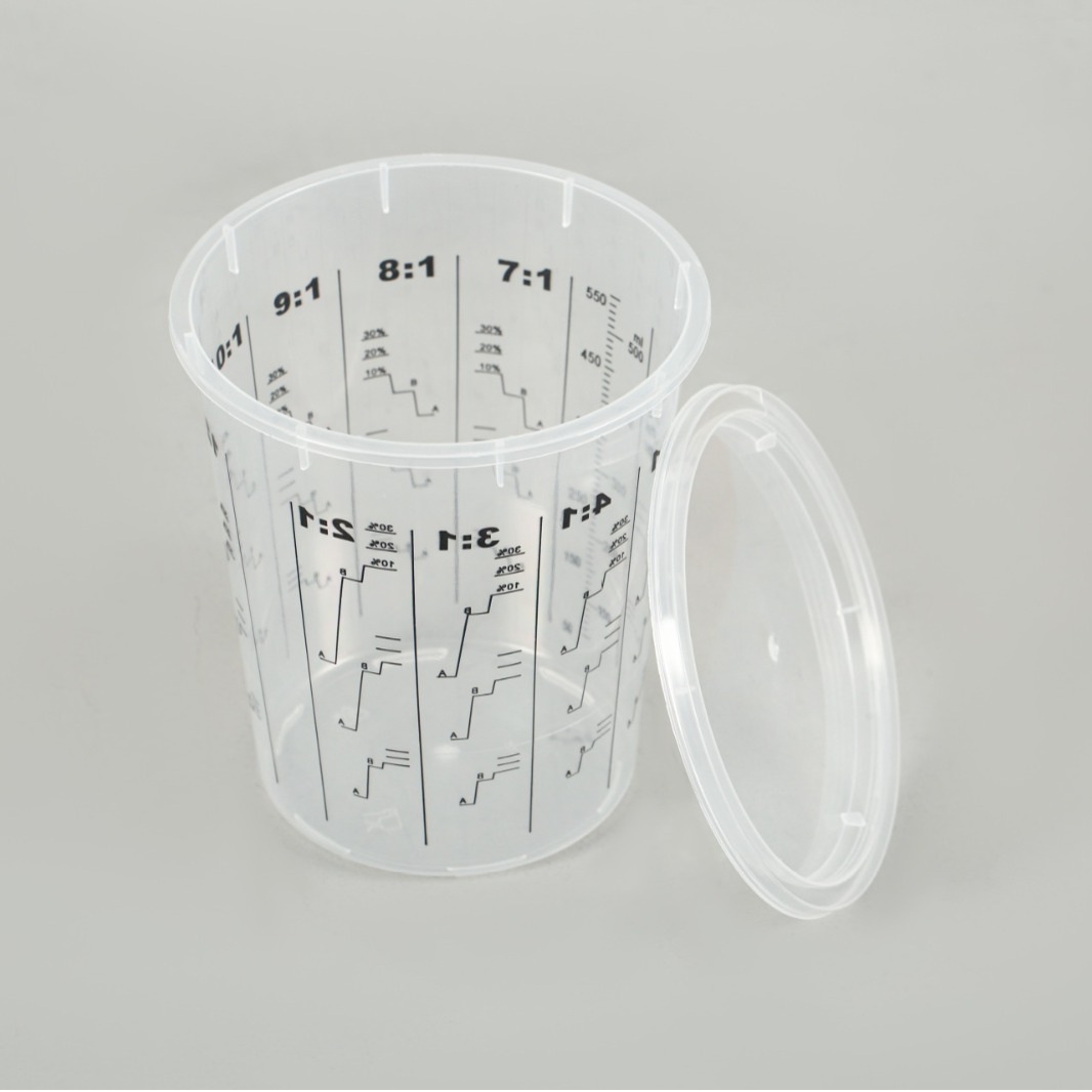 跨境出口 涂料油漆调色带刻度透明塑料杯 调漆杯量杯一次性油漆杯