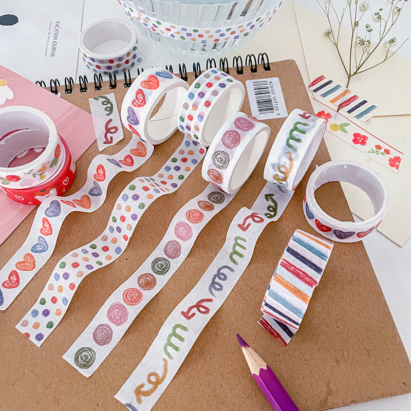 Stylish Fresh Round Dot Journal Tape Sticker, Colorful Girly Cute DIY Diary Decoration Small Pattern Sticker
