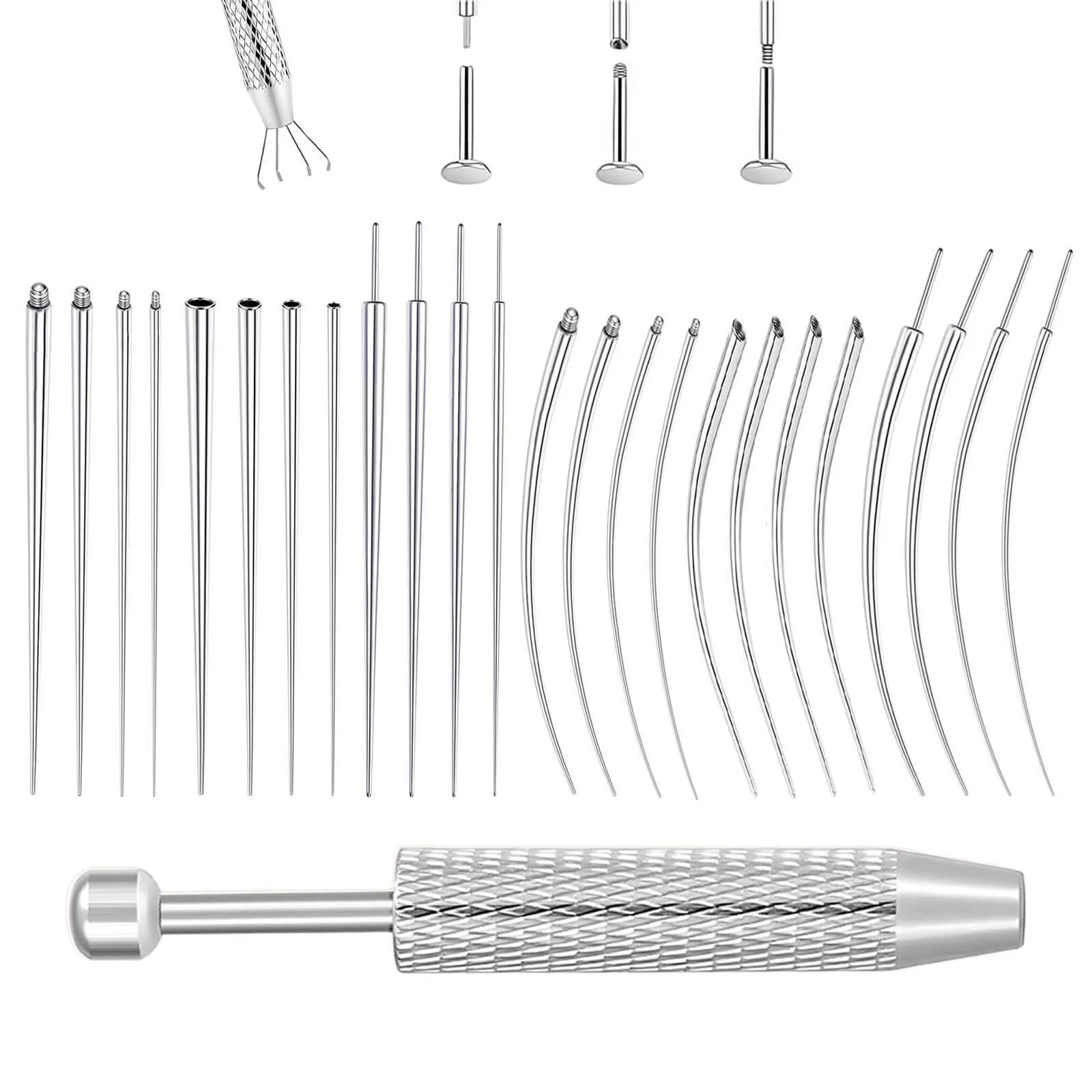 Направляющая игла с внутренней и внешней резьбой, соединительная игла, захват изогнутого стержня, изогнутая игла для прокалывания из нержавеющей стали 316L