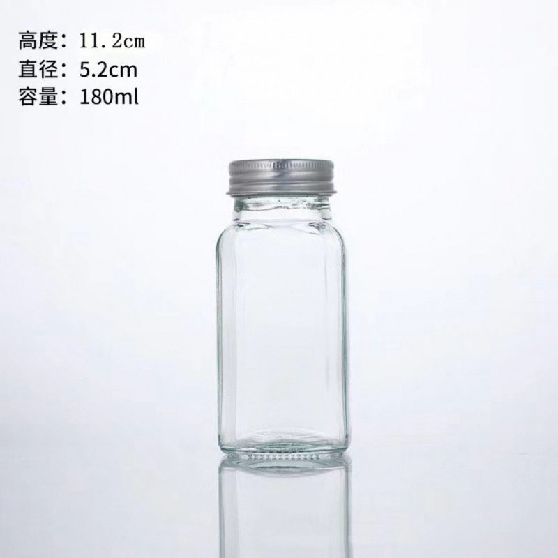 クロスボーダー角型調味料ボトルアカシア木製蓋家庭用キッチン塩クミンチリ保存ガラス瓶ファッションスパイスボトル|undefined