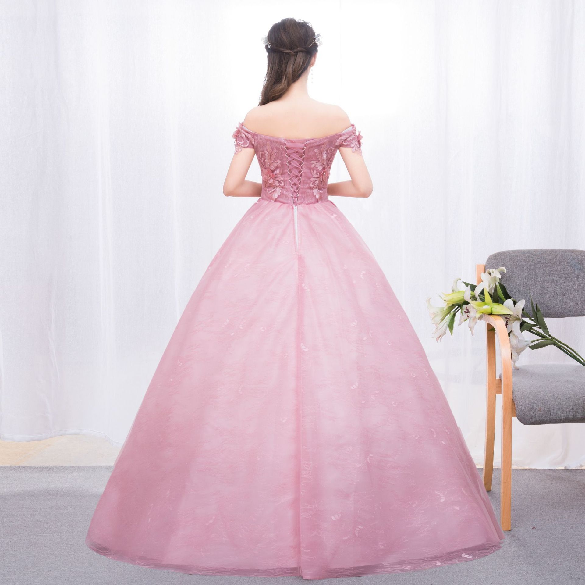 Nuevo estilo de vestido largo de verano para estudiantes, elegante vestido de actuación para canto en solista, versión coreana, efecto adelgazante, ideal para presentaciones. image 4
