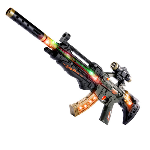 Children's large electric sound and light gun boy's simulated sound telescopic shock toy gun M416 chicken-eating submachine gun model