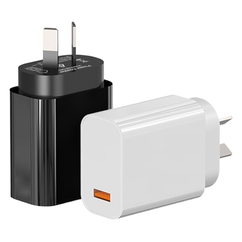Teléfono móvil estándar australiano nitruro de galio cabeza de carga 18W enchufe USB cargador cabeza 9v2a carga rápida adaptador de corriente inteligente